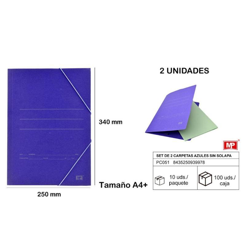 CARPETA AZUL SIN SOLAPA A4 MP