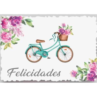 MINI CARD BICICLETA FELICIDADES