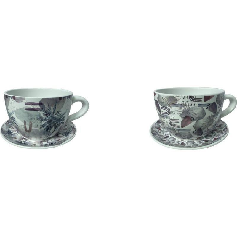 TAZA MACETERO C/PLATO 2 DEC 23*19*12 CM