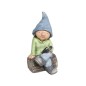 NIÑO SENTADO EN TRONCO 42.5X21X22.5 CM
