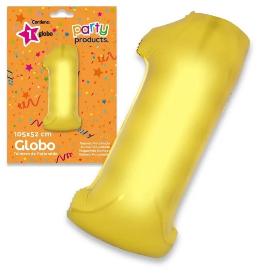 GLOBO Nº1 POLIAMIDA COLOR ORO 105X52 CM