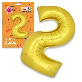 GLOBO Nº2 POLIAMIDA COLOR ORO 119X86 CM