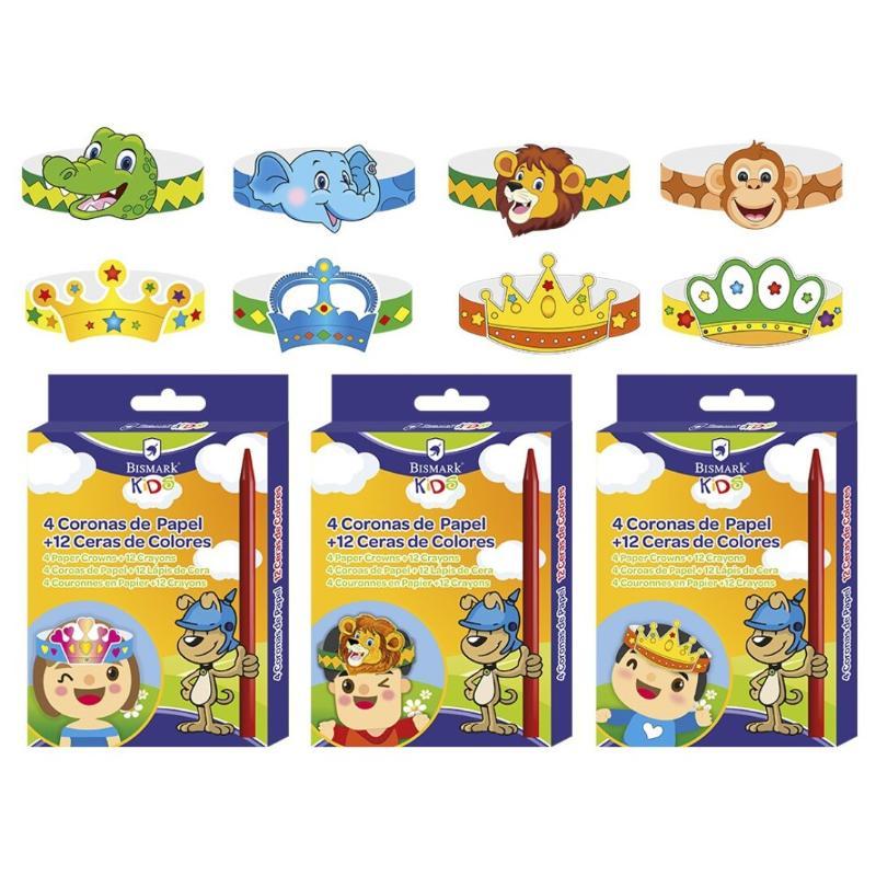 SET 4 CORONAS PARA COLOREAR + 12 PINTURAS