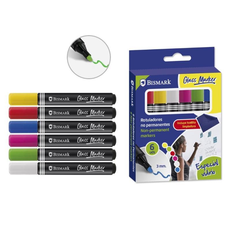 ROTULADORES PARA CRISTAL 6 COLORES