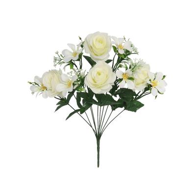 RAMO ROSAS LILIES X10-45 CM BLANCO