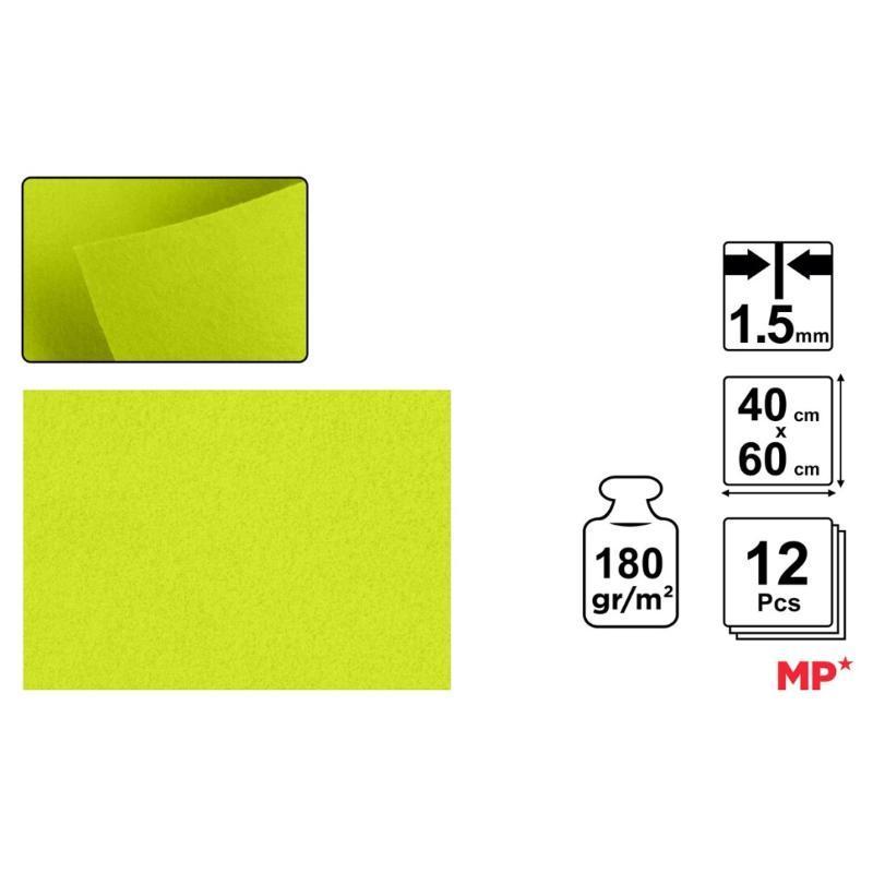 FIELTRO 40X60 CM COLOR AMARILLO CLARO