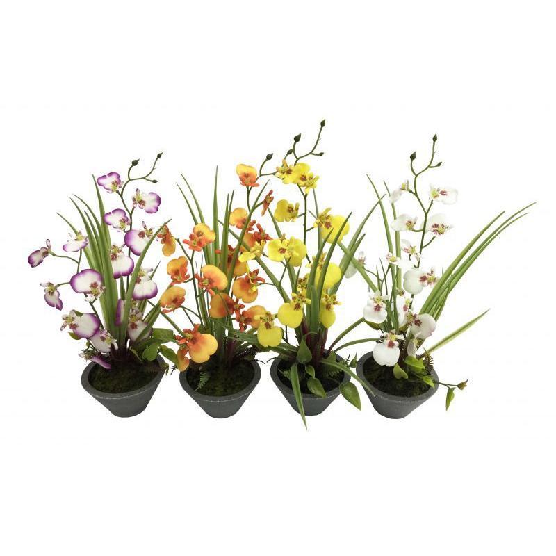 MACETA CON FLOR 4 COL SURT 31H CM MACETA CON FLOR 4 COL SURT 31H CM