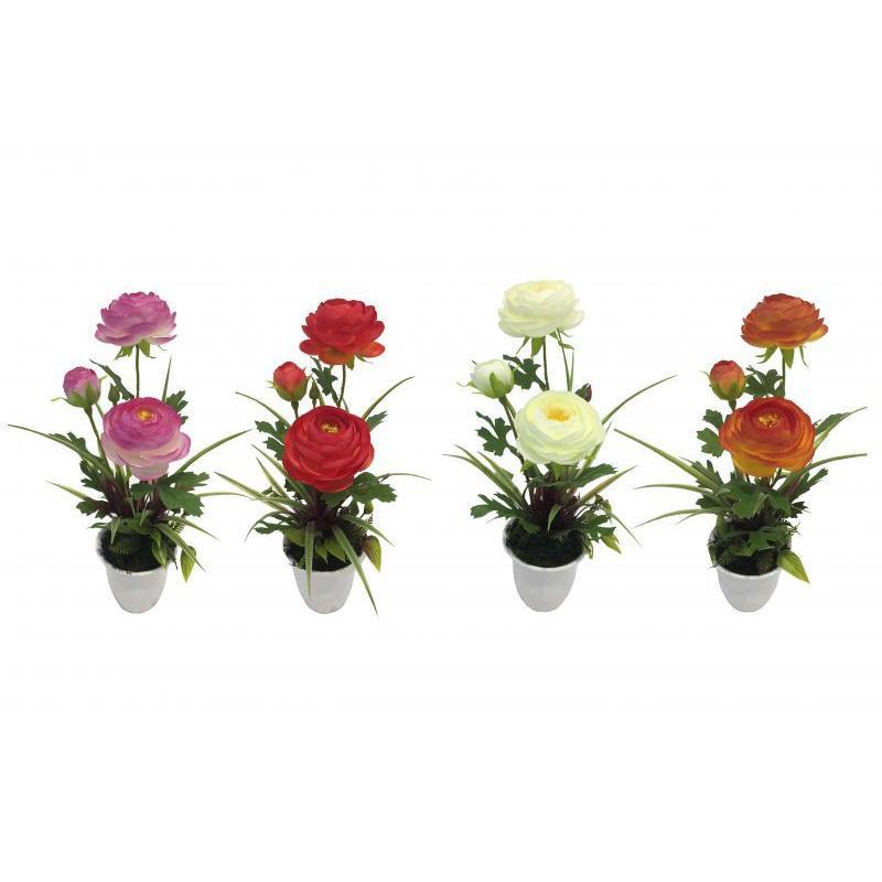 MACETA CON FLOR 4 COL SURT 33H CM