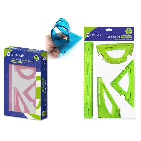 SET 4 REGLAS PVC FLEXIBLES 30/18/15