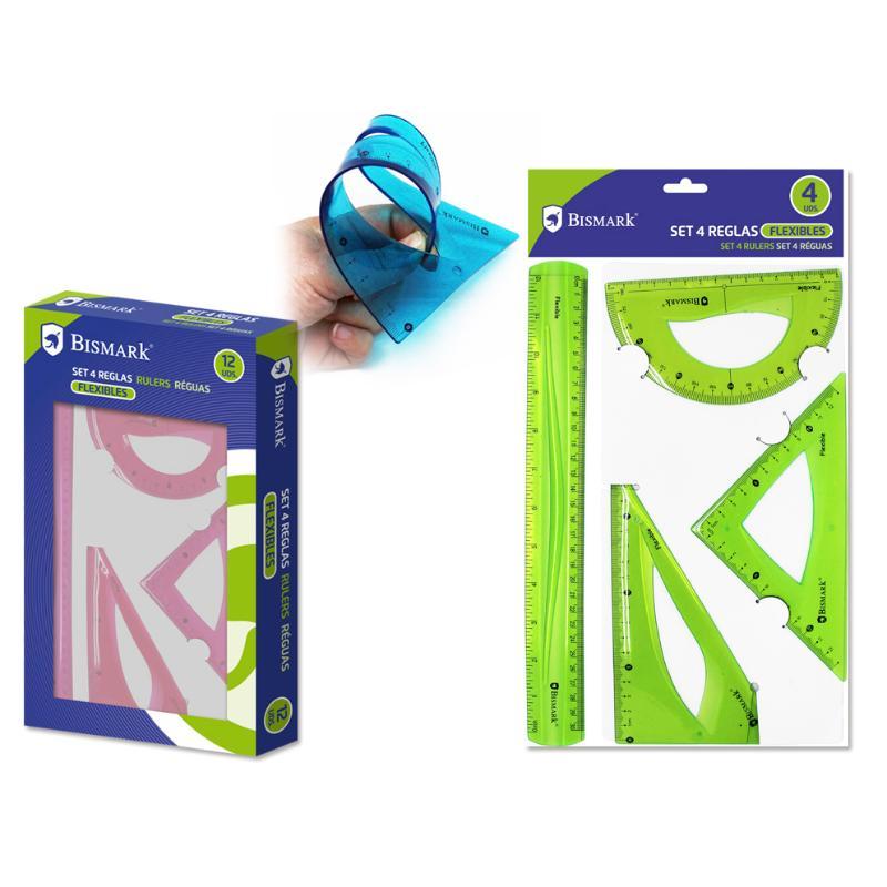 SET 4 REGLAS PVC FLEXIBLES 30/18/15