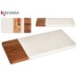TABLA CORTAR MADERA Y MARMOL BLANCO 30 CM