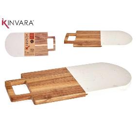 TABLA CORTAR MADERA Y MARMOL BLANCO CON ASA