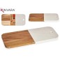 TABLA CORTAR MADERA Y MARMOL BLANCO 38 CM