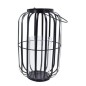 PORTAVELAS METAL NEGRO 21*21*34H CM