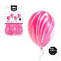 GLOBO MARMOL MAGIC ROSA 30 CM LATEX 5 UDS