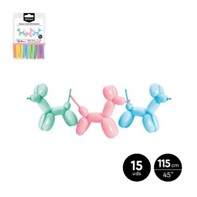 GLOBOS LATEX MOLDEABLE PASTEL SURT 115 CM 15 UDS