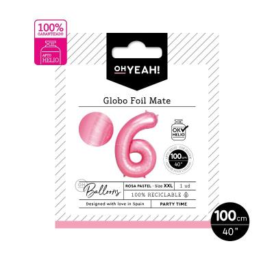 GLOBO POLIAMIDA HELIO Nº 6 ROSA PASTEL 1 UDS