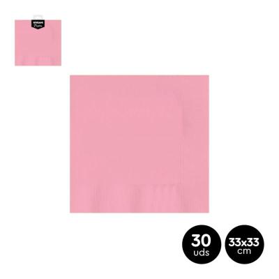 SERVILLETA 2 CAPAS ROSA PASTEL 33X33 CM 30 UDS