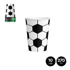 VASO DE CARTON FUTBOL  270 CC 10 UDS