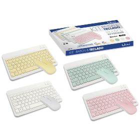 SET TECLADO + RATON BLUETOOTH PASTEL
