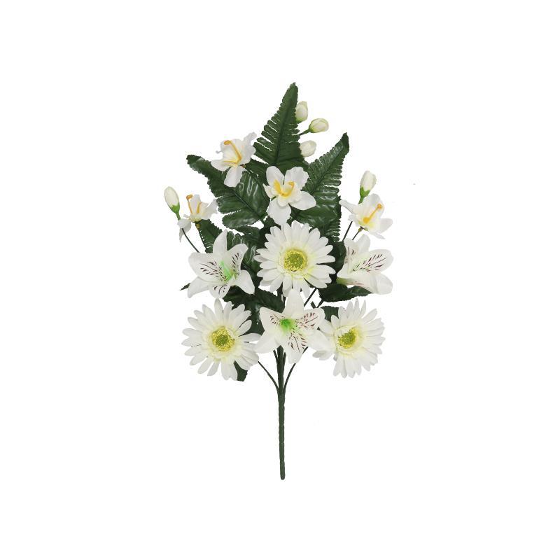 CONJUNTO GERBERA-LILY X9 -47 CM BLANCO