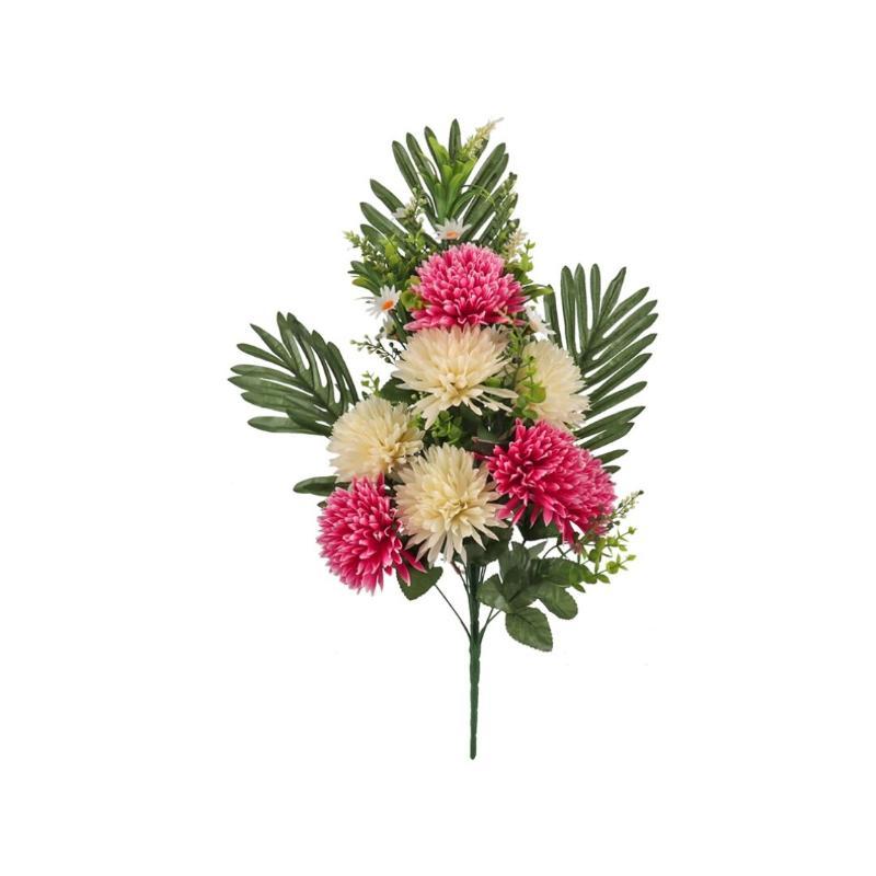 CONJ. CRISANTEMO POM-POM 63 CM FUCSIA
