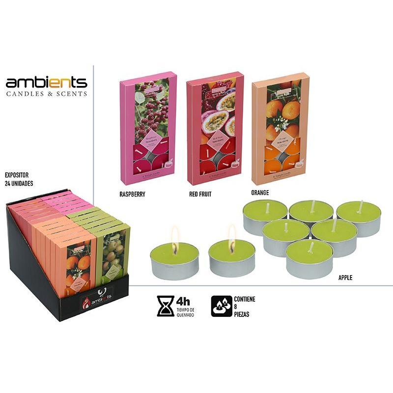 PACK 8 TEALITES PERFUMADOS FRUTAS