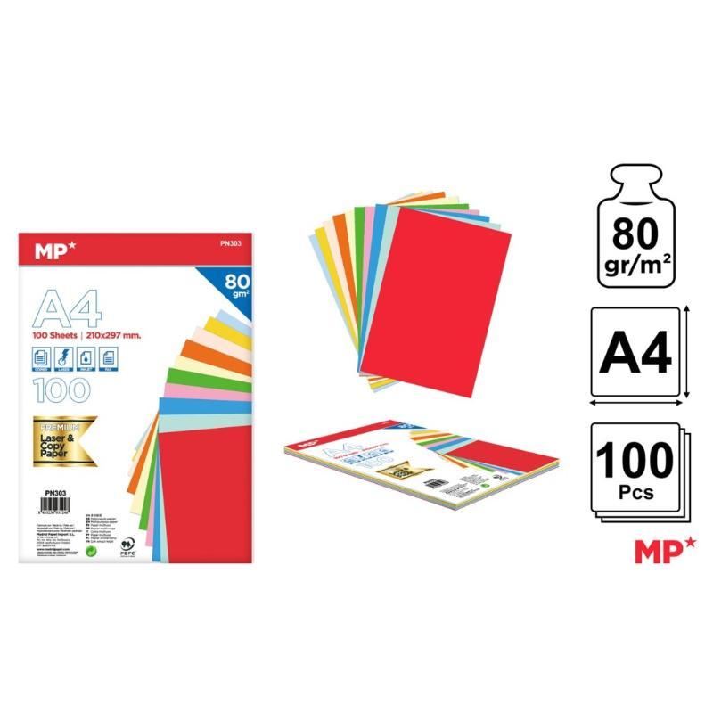 PAPEL A4 100 HOJAS 80G COLOR SURT