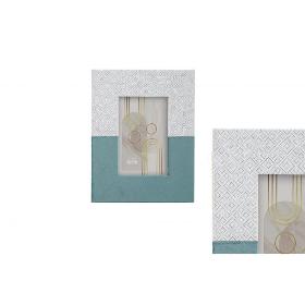 PORTAFOTO MADERA TURQUESA 10*15 CM
