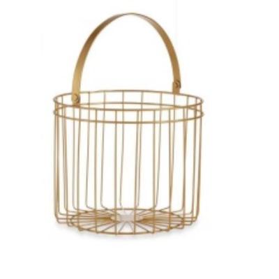 CESTA CILINDRICA DORADO 25X21 CM