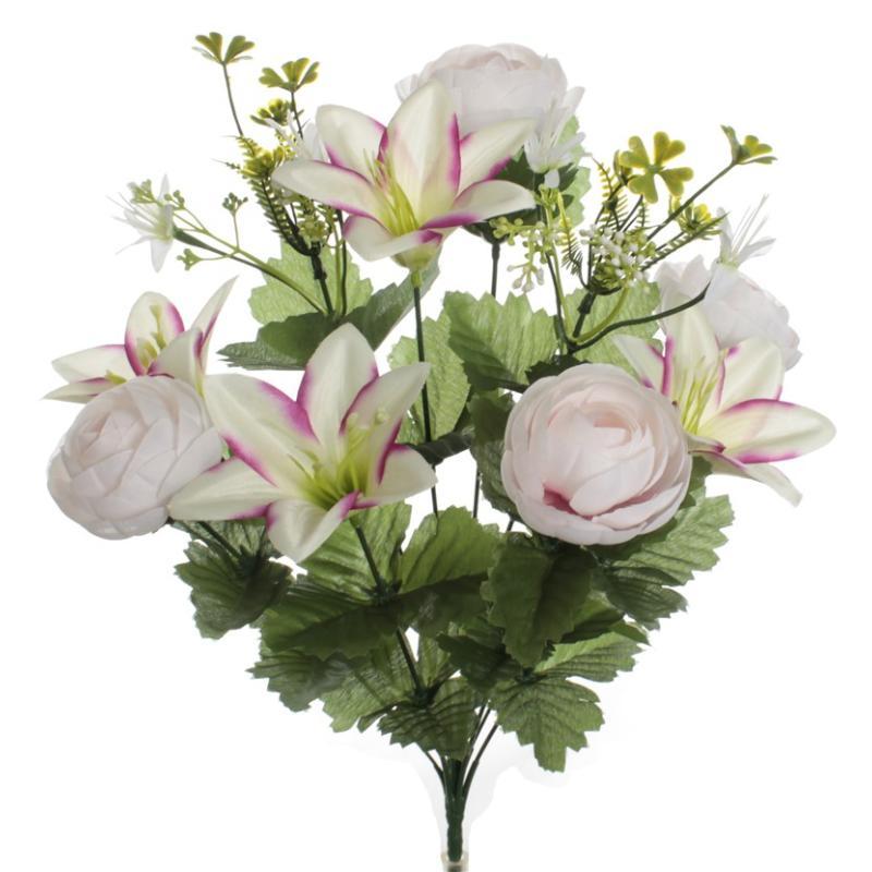 RAMO RONUNCULO LILIUM ROSA