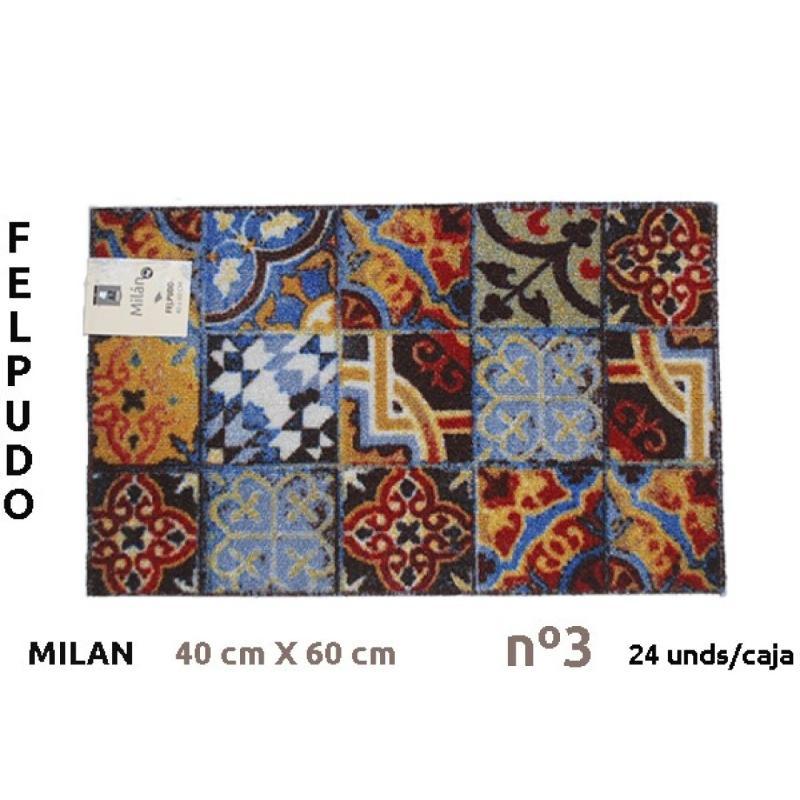 FELPUDO C/SOPORTE PVC 40X60 CM MILAN Nº 3