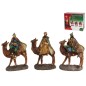 PAQ. 3 REYES MAGOS A CAMELLO 13X19.5X8 CM. SURTIDOS