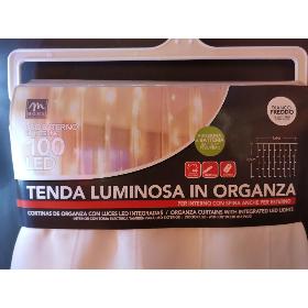 CORTINA DE ORGANZA CON LUCES 100 LED 1.4X2.8 M USO EXTERNO