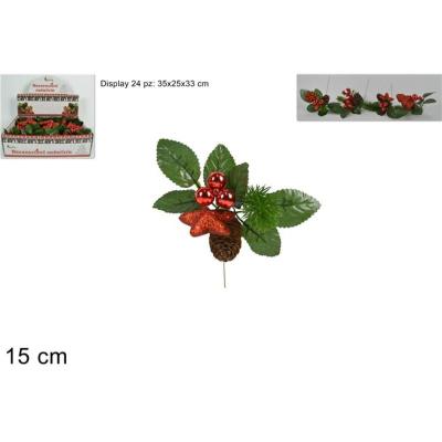 TALLO C/ADORNOS NAVIDEÑOS GLITTER 4 SURT