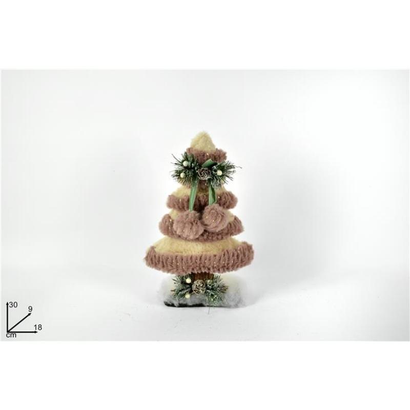 ARBOL DE NAVIDAD C/PELO ROSA 30 CM