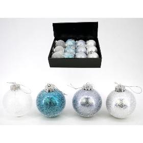 BOLA NAVIDAD MOTEADA 8 CM 4 SURT
