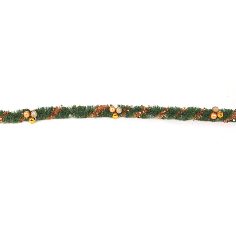 ESPUMILLON VERDE BOLAS ORO 8X300CM