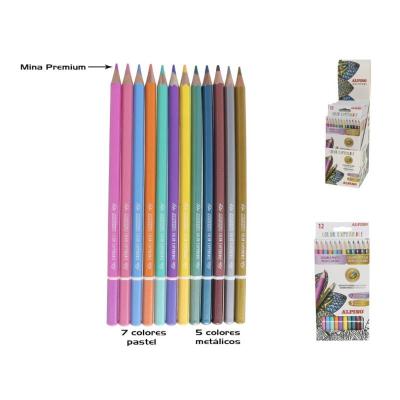 LAPICES COLORES MINA PREMIUM EST. 12 UDS.