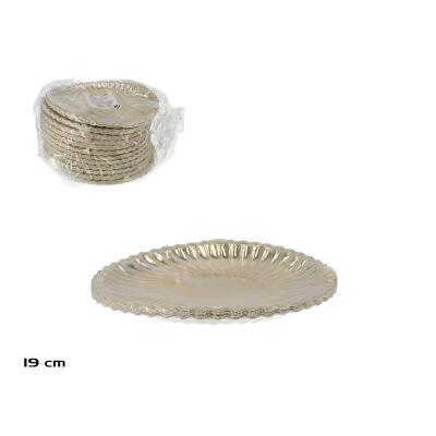 PLATOS X 10 PAPEL ORO 19CM.
