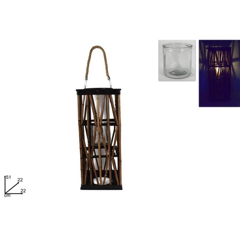 PORTAVELAS CUADRADO BAMBOO 51 CM