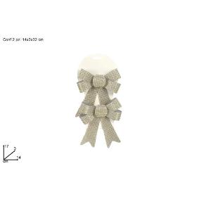 SET 2 LAZOS 14X17 CM BLANCO CON DECORACION ORO