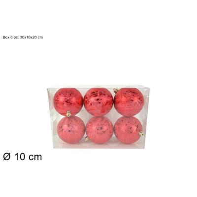 BOLA 10 CM 6 PZ EFECTO HIELO ROJO