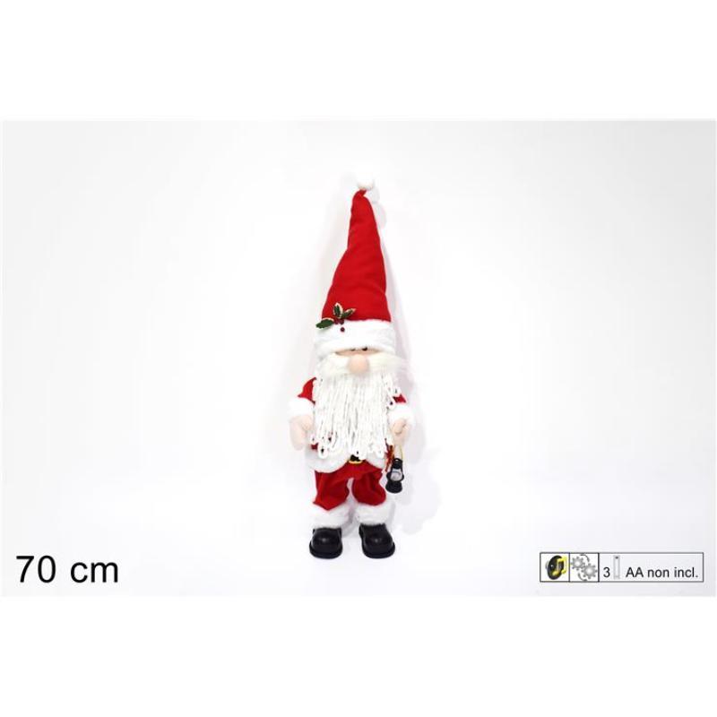 SANTA CLAUS C/LINTERNA C/MOVIMIENTO Y SONIDO 70 CM