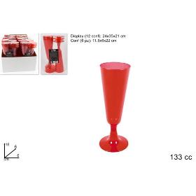 COPA DISPLAY FLAUTA PLÁSTICO 6 PZS ROJA