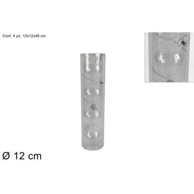 BOLAS 12 CM 4 PZ PLASTICA TRASPARENTE