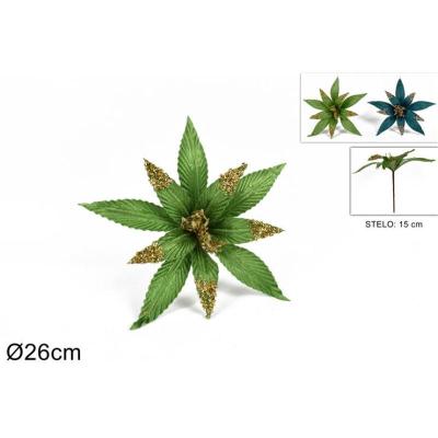 FLOR DE NAVIDAD 26 CM VERDE