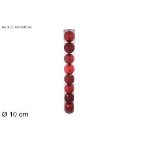 BOLA 10 CM 8 PZ BRILLANTE/OPACO/GLITTER/RELIEVE 4 COL