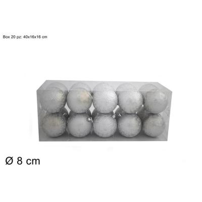 BOLA 8 CM 20 PZ PLATA