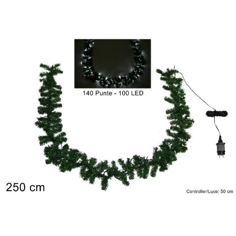 GIRNALDA C/100 LED LUZ FRIA 2.5 MT 140 PUNTAS